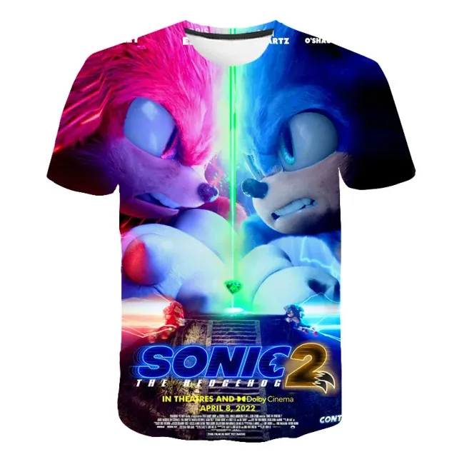 Kinder-T-Shirt bedruckt mit verschiedenen Sonic the Hedgehog-Motiven