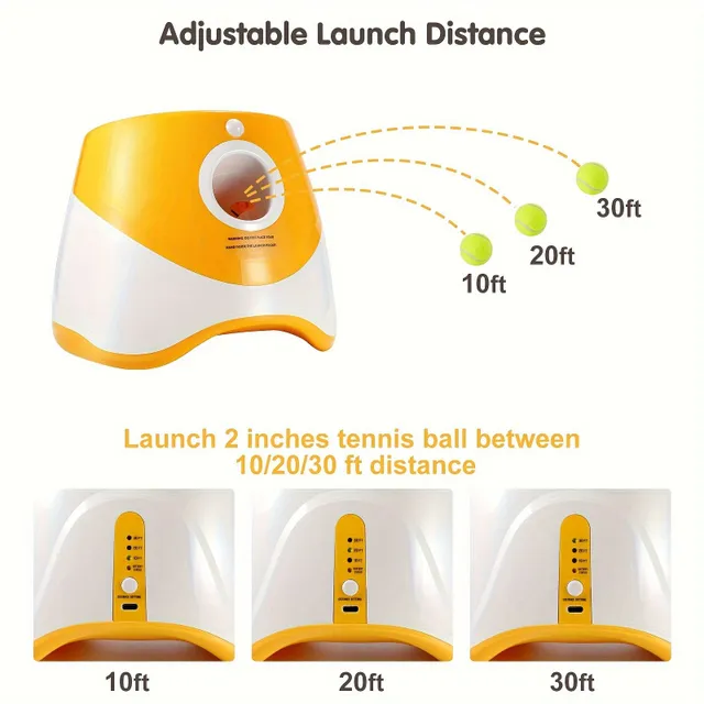 Outdoor Automatic Tennis Ball Launcher For Home Pets - Training Toys For Dogs - Interactive Toy For Home Pets For Sports Training &amp; Exercise