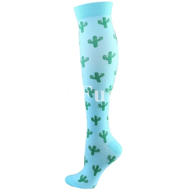 Compression high socks with various motifs