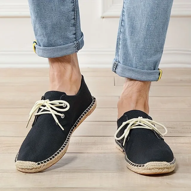 Lightweight breathable men's espadrilles with lace-up