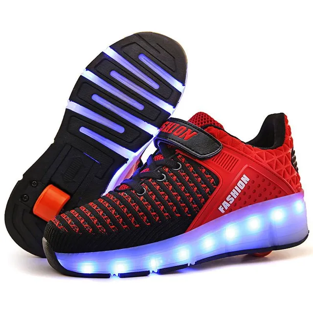 Luxury glowing shoes with wheels