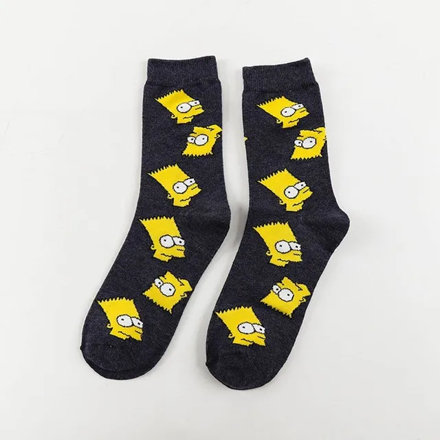 Zábavné bavlnené ponožky s potlačou Simpsonovcov