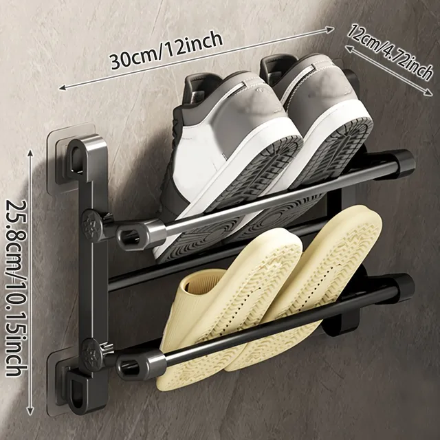 Corner wall bracket for slippers 2 in 1 © Savings room in bathroom, house, dorm