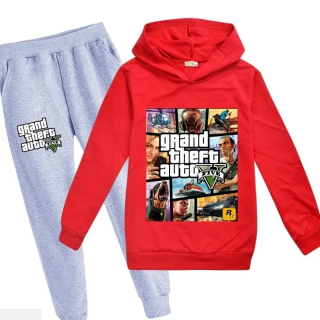 Compleu de trening pentru copii cu imprimeu cool GTA 5 color at picture 17 13-14-let