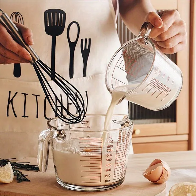 Mesure en verre avec graduation et poignée, 500 ml - résistant aux hautes températures, grande capacité, idéal pour la cuisson et le micro-ondes