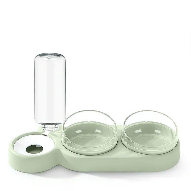 Double pet bowls with water reservoir