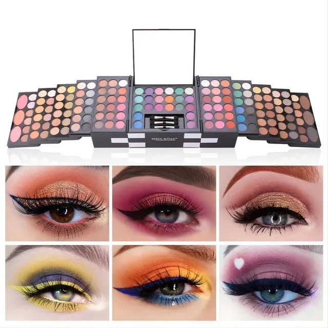 Profesionálne kozmetické puzdro pre ženy - kompletná sada make-up, paleta make-up, všetko v jednom