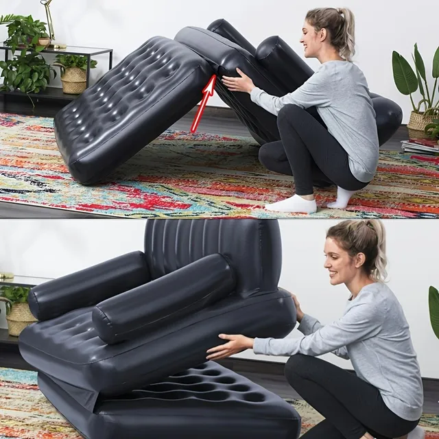 Nafukovací gauč s hrubou výplňou pre dvoch - pohodlný leňochod