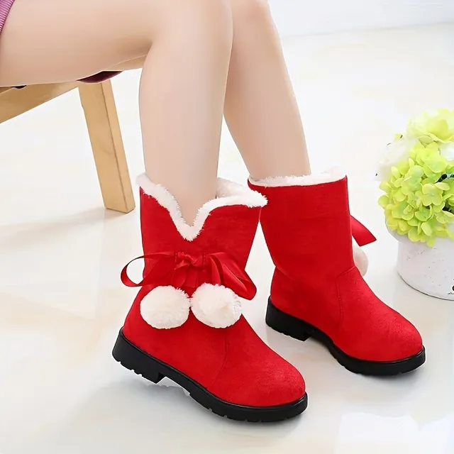 Bottes d'hiver pour filles mignonnes et confortables - douces, chaudes avec doublure en polaire