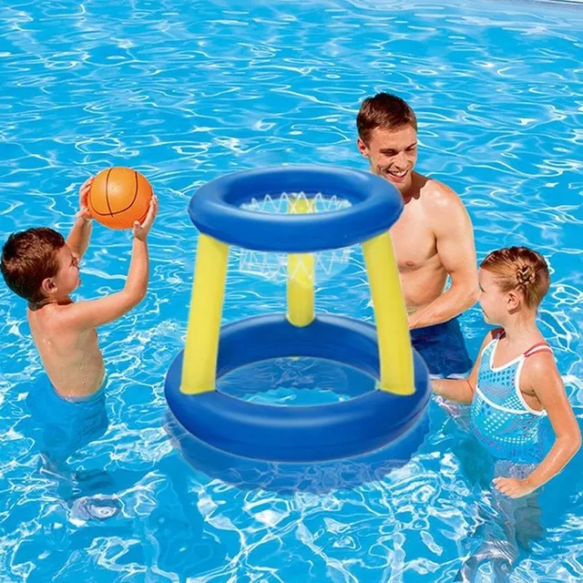 Water basketball / floating hoop for throwing