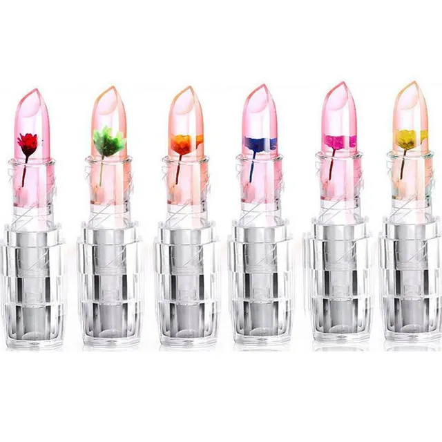 Transparent lipstick with flower