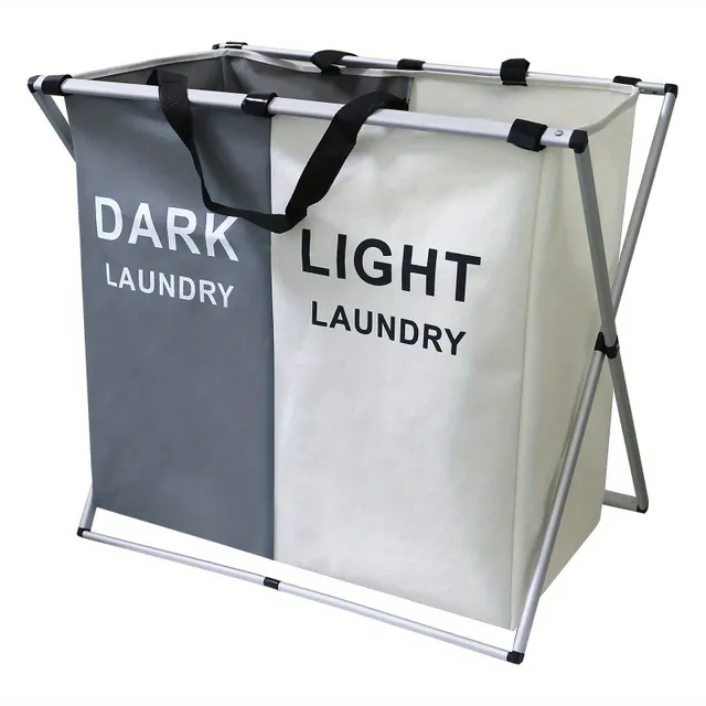 1 pc Foldable laundry basket with large capacity - Waterproof Oxford fabric and aluminum frame - Dirty laundry basket