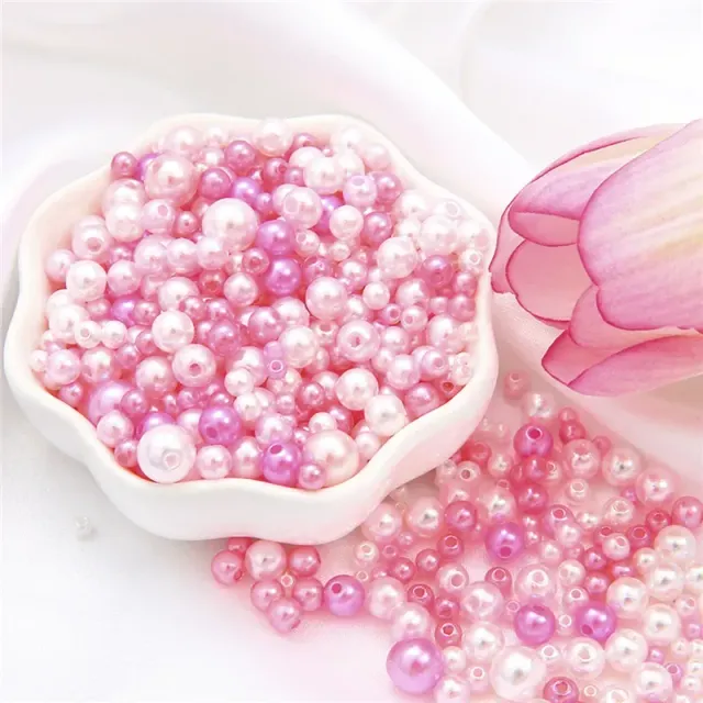 150pcs/Packaging Mix Sizes 3/4/5/6/8mm Beads With Hole Colorful Pearls Round acrylic Imitation Pearl DIY For Jewelry &amp; Handmade Work