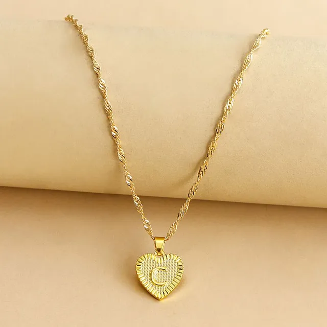 Ladies' necklace with initial in the heart