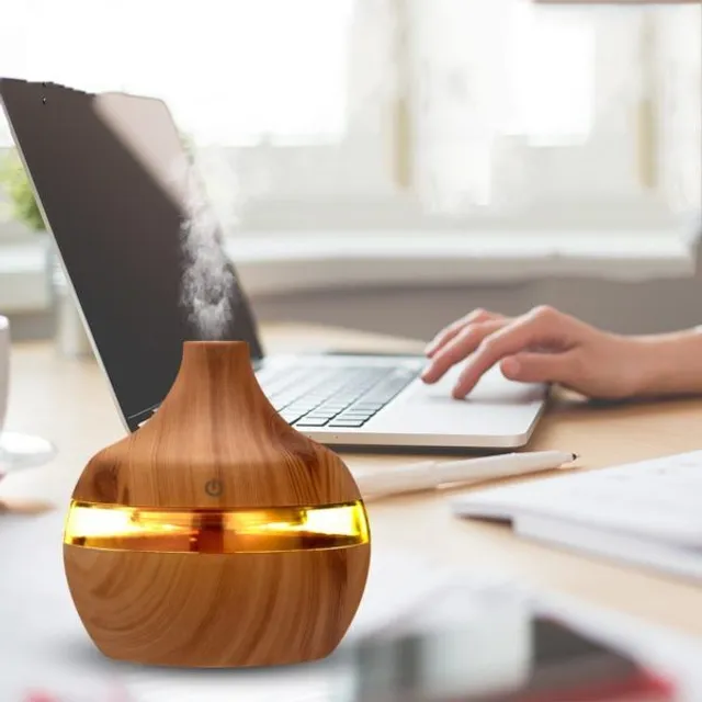 300ml USB humidifier electric aroma air diffuser mist wood oil aromatherapy mini have 7 led light for home office in car