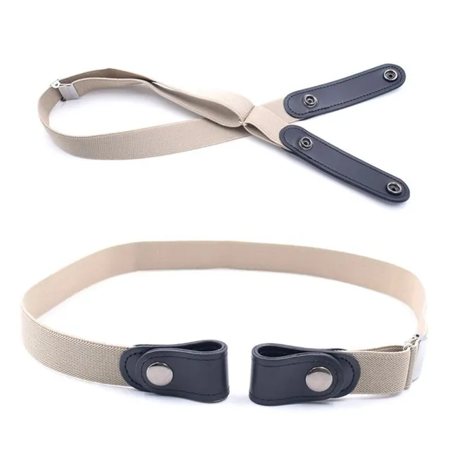 Elastic belt without buckle for women and men