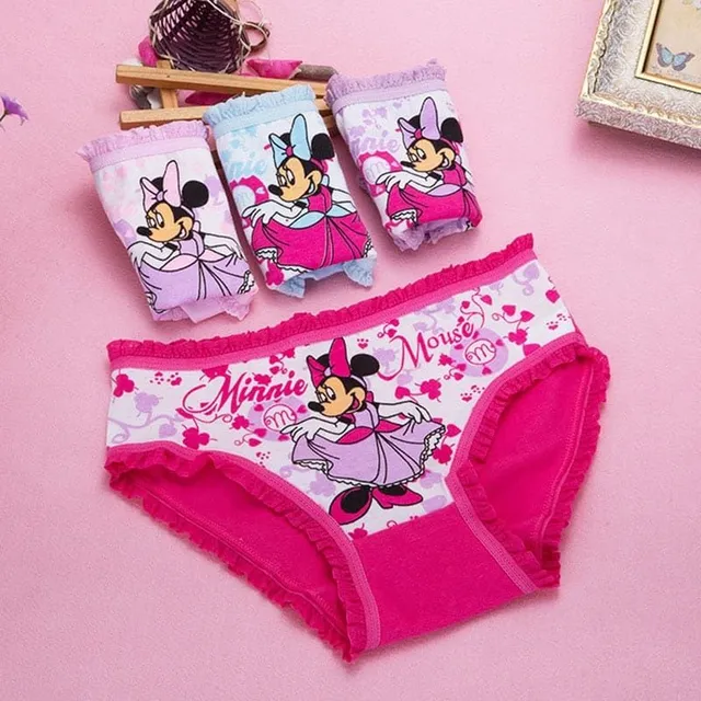 Lenjerie intimă pentru fetițe Minnie Mouse, Hello Kitty | 4 buc