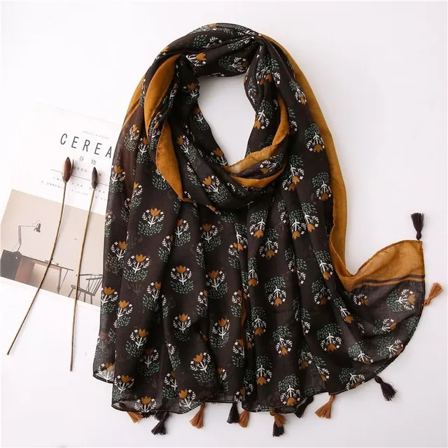 Luxury fine scarf with different patterns