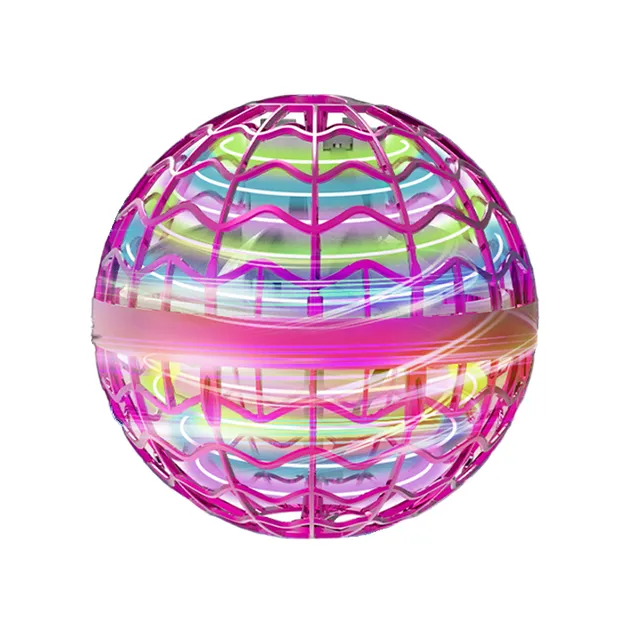 Flying rechargeable ball for children Outdoor and indoor toy for children Flying UFO balls with LEDs Rotary glow ball to play 8.7 cm