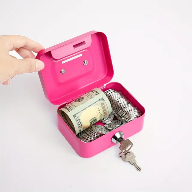 Safe Cashier On Money With Code: Resistant Metal Box With Storage Space