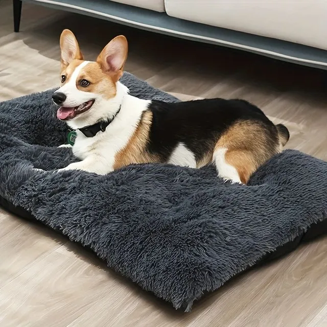 Warm plush dog bed, washable - Large dog mat for sofa, soft mattress for kennel, dog supplies