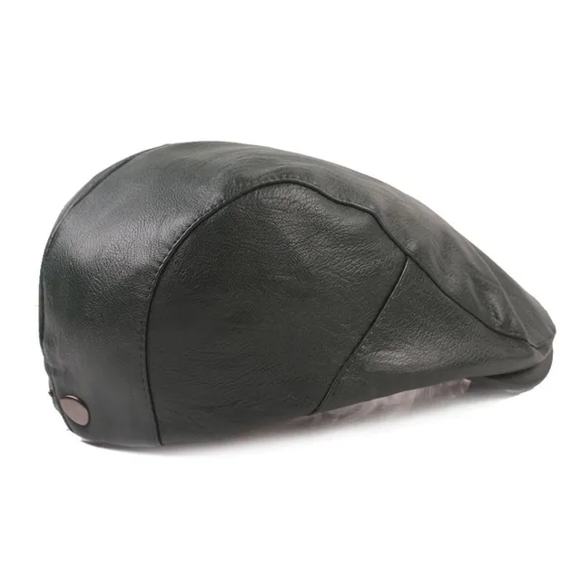 Male leather beret - Retro flat hat driver