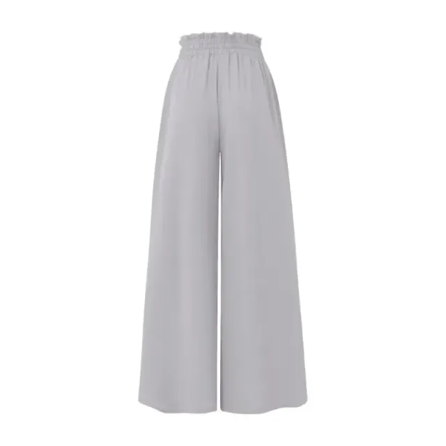 Women's wide leg trousers with elasticated drawstring waist