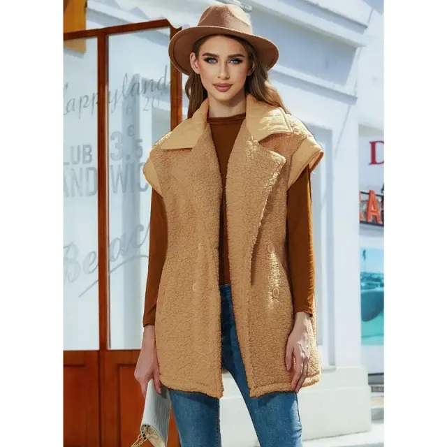 Stylish women's warm long vest Lisa