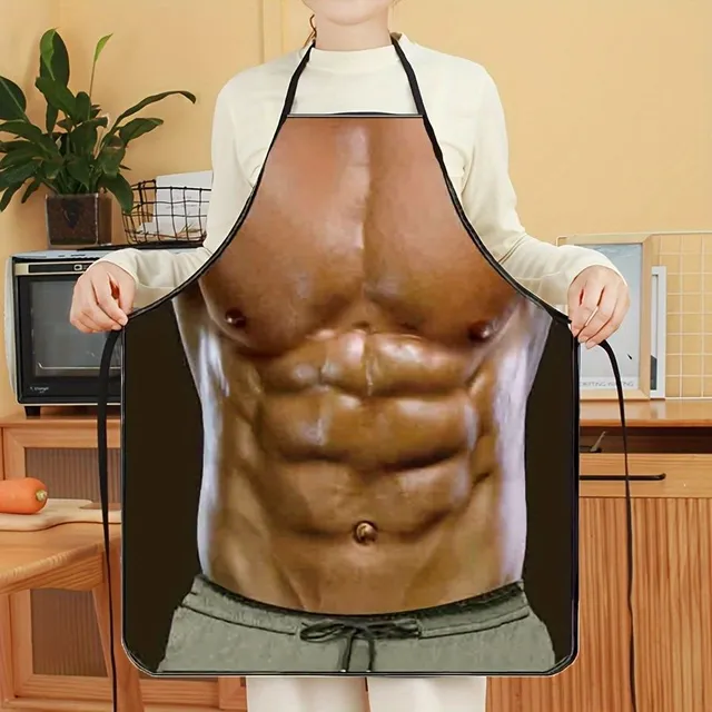 Stylish apron with polyester muscle printing