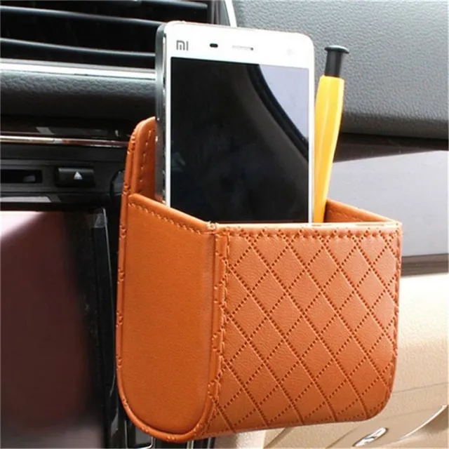 Leather organizer for the car
