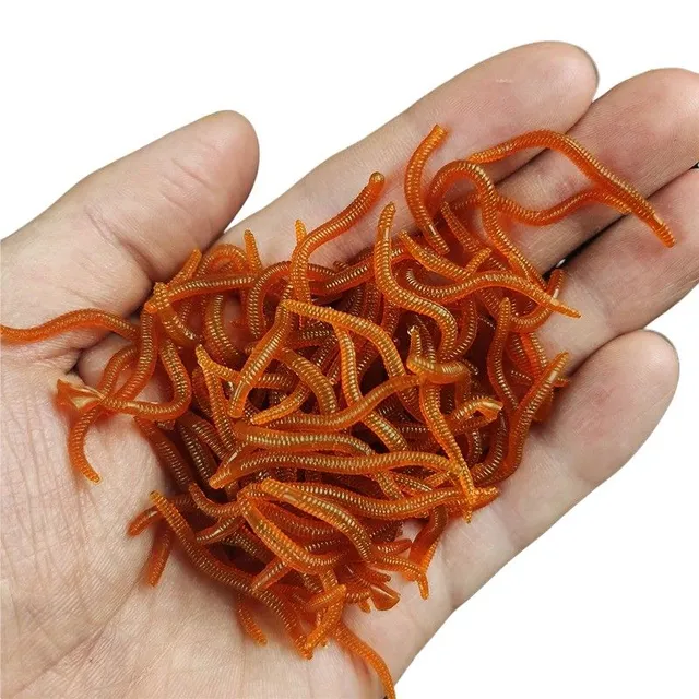 Artificial worms 3.5 cm 100 pcs