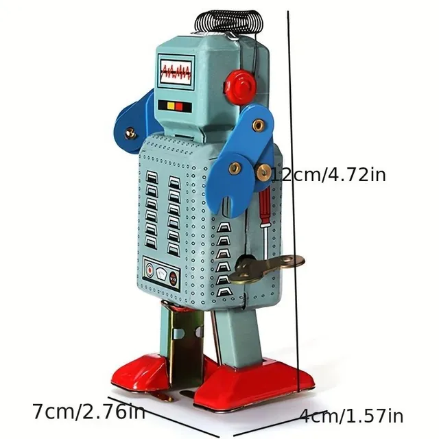 Mechanický robot na klíček - originální plechový retro kousek