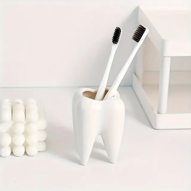 1 piece pot in the shape of teeth, small cute floral and plant container, mini ceramic flower pot, creative pencil holder