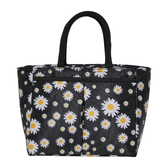Original modern stylish lunch bag with thermo-regulating function and floral design