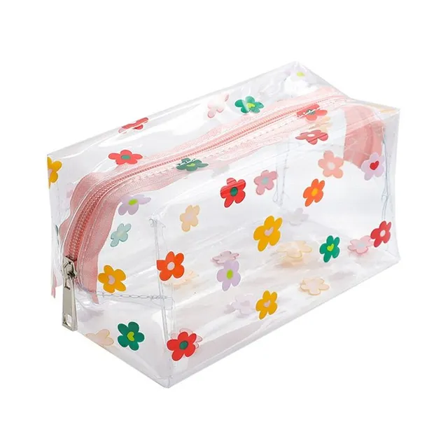 Transparent school pencil case with different motifs