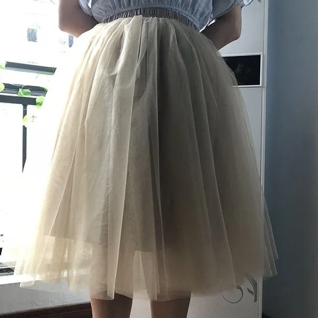 Fashion tulle pleated skirt - Tutu khaki