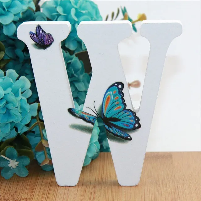 Decorative wooden letter with butterflies