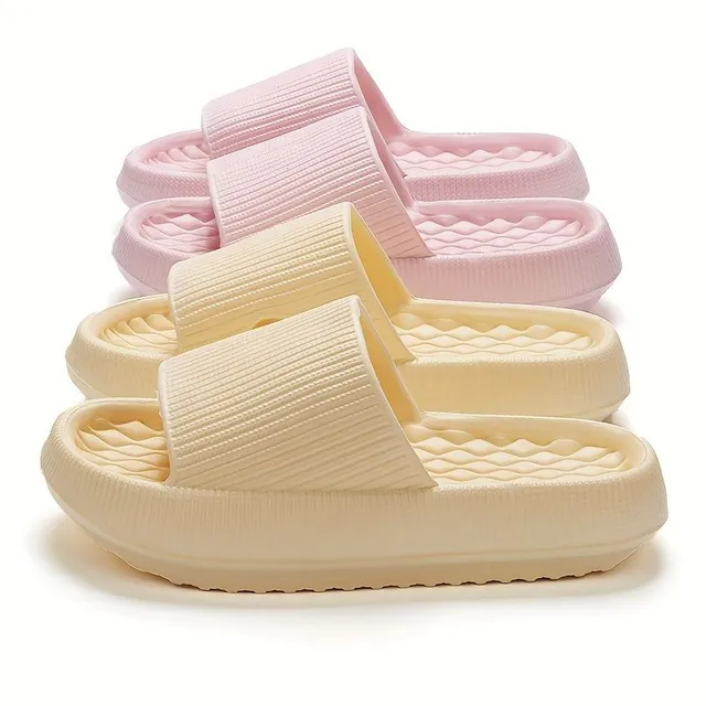 Comfortable slippers for the house and bathrooms with open tip and soft sole