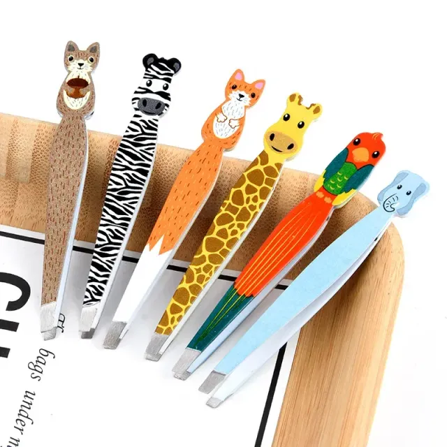 Design tweezers not only on eyebrows with the motif of cute animals - more variants