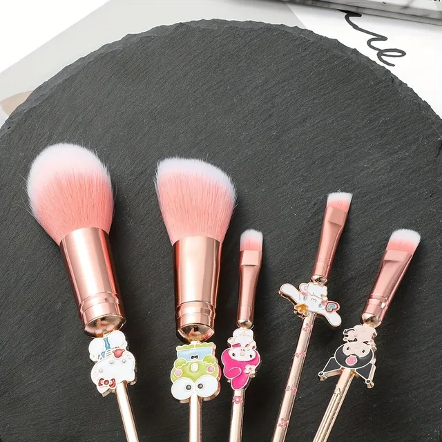 Set of Cute Brushes Na Líčení - Cartoon Decoration of Ply Brushes On Face
