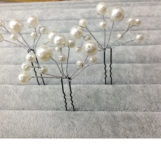 Hairdressing - hairpins with beads 6pcs