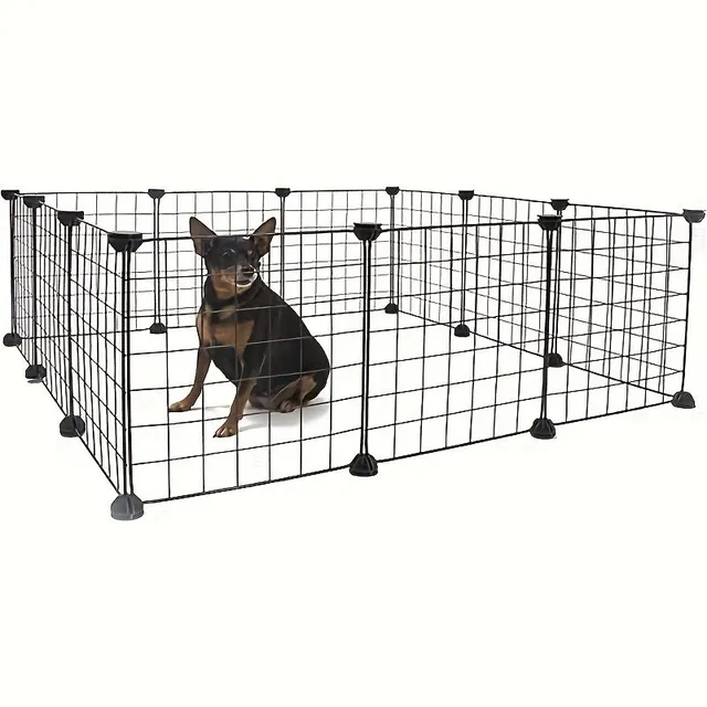 12 Pieces Pet Playpen, Petl Cage Internal Portable Metal Wire Yard Fence Pro Dog Kotec Krátky Plot Stan