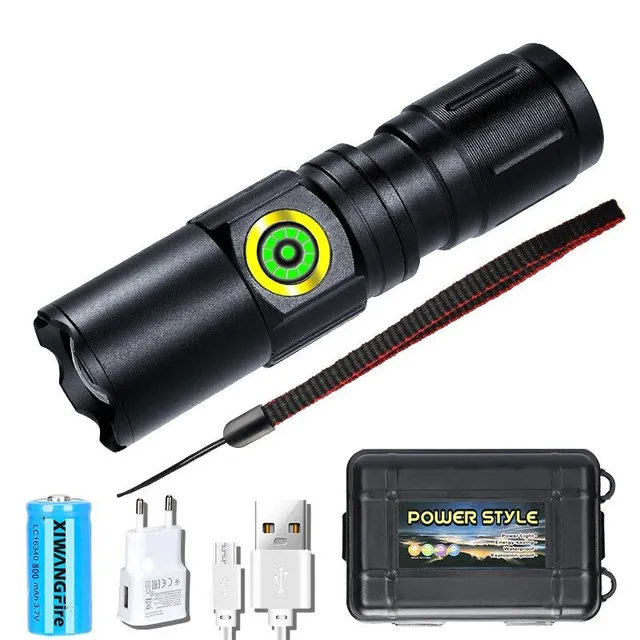 XHP50 LED USB C Rechargeable Mini Battery 16340 18650 Battery 1500lm Powerful Flashlight można zamknąć jednym kliknięciem