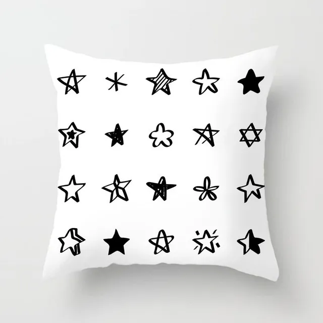 Pillow cover with geometric shapes