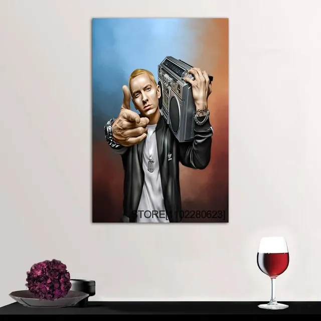 Poster pe pânză cu motivul rapperului preferat EMINEM - diferite dimensiuni