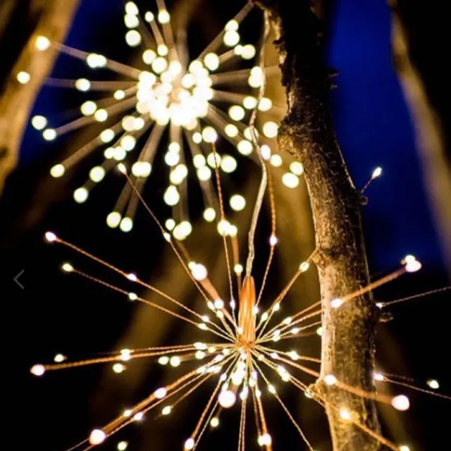 Hinged LED light in the form of a sparkler