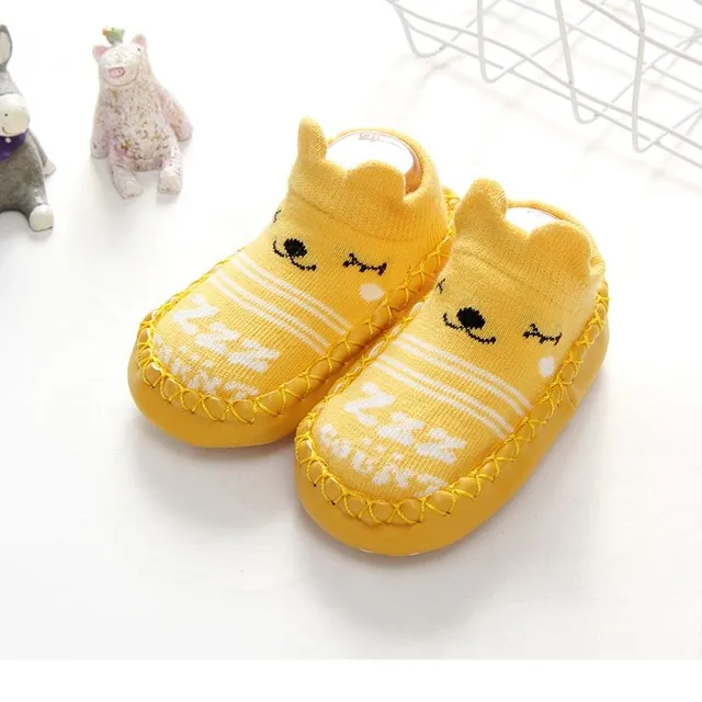 Chaussons en coton pour enfants avec semelle souple