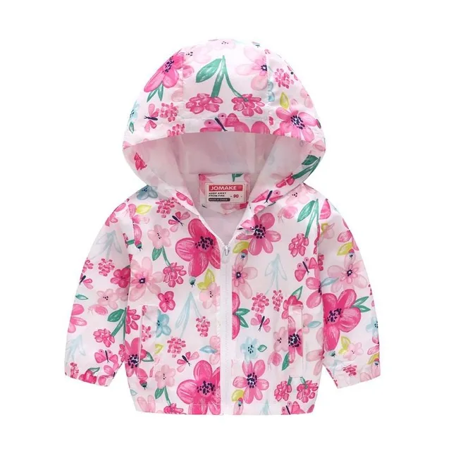 Girls spring and autumn windbreakers with hood