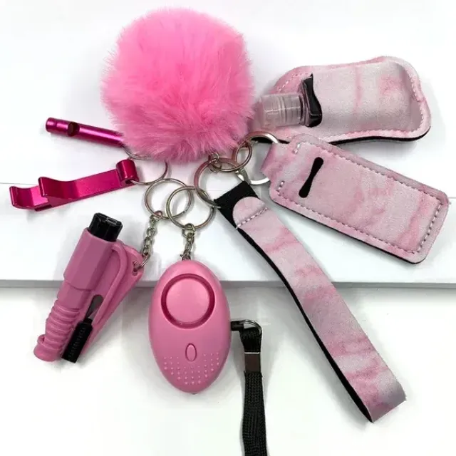 Set of keychains for self-defense women - different colors and designs