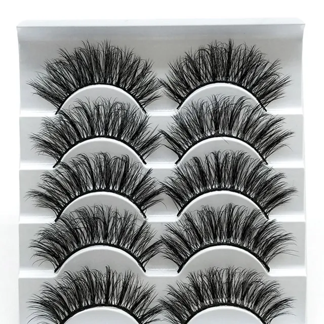 Trendy 3D false eyelashes - 5 pairs